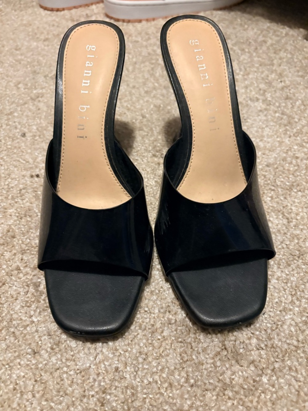 Gianni Bini Black Patent Slide Mules